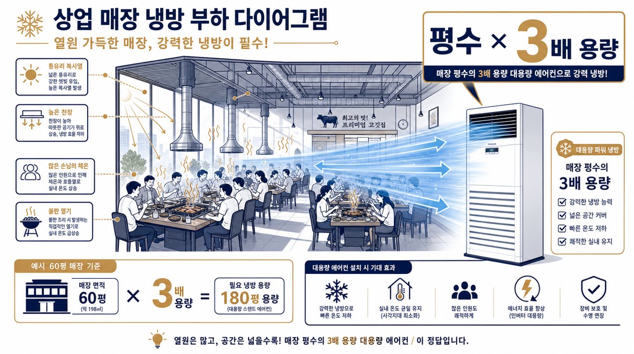 고깃집은 평수 × 3배 — 강력한 스탠드가 매출을 지킵니다